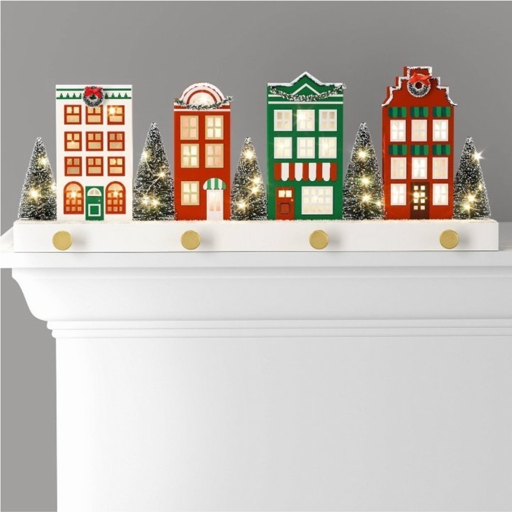 Lit Village Stocking Holder - Threshold NEW